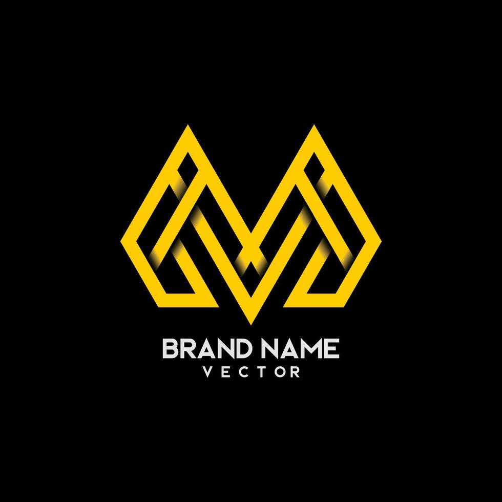 lettera m tipografia logo design vettoriale