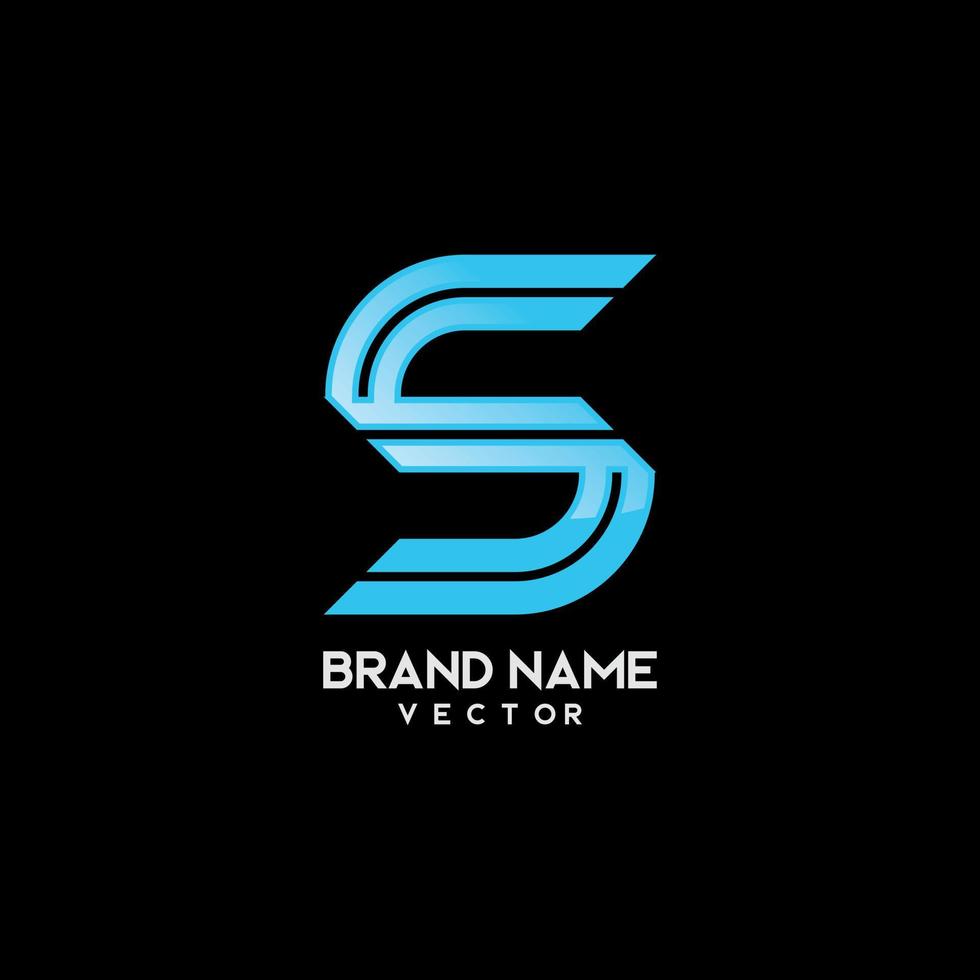 astratto blu lettera s simbolo logo design vettore