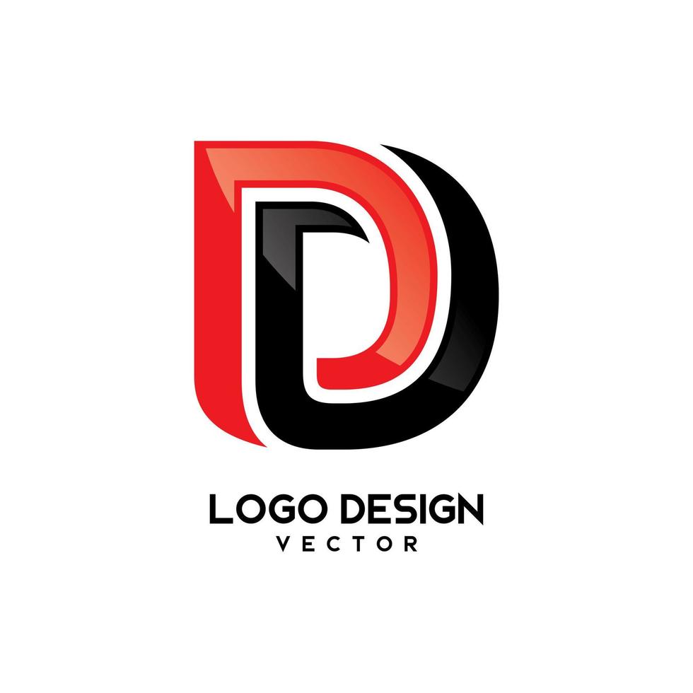 d lettera logo modello disegno vettoriale