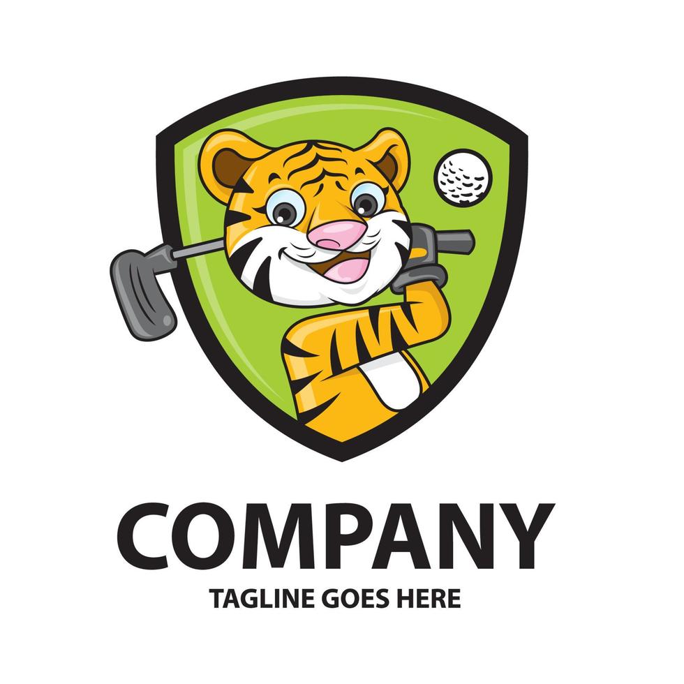 mascotte della tigre del golfista vettore