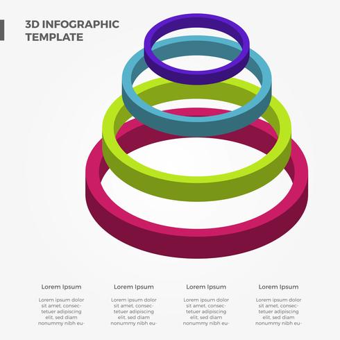 Modello di vettore colorato infografica 3D piatto