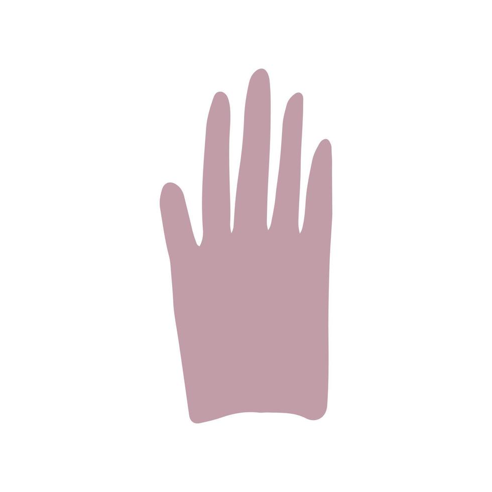 segno della mano in stile doodle isolato su priorità bassa bianca. vettore