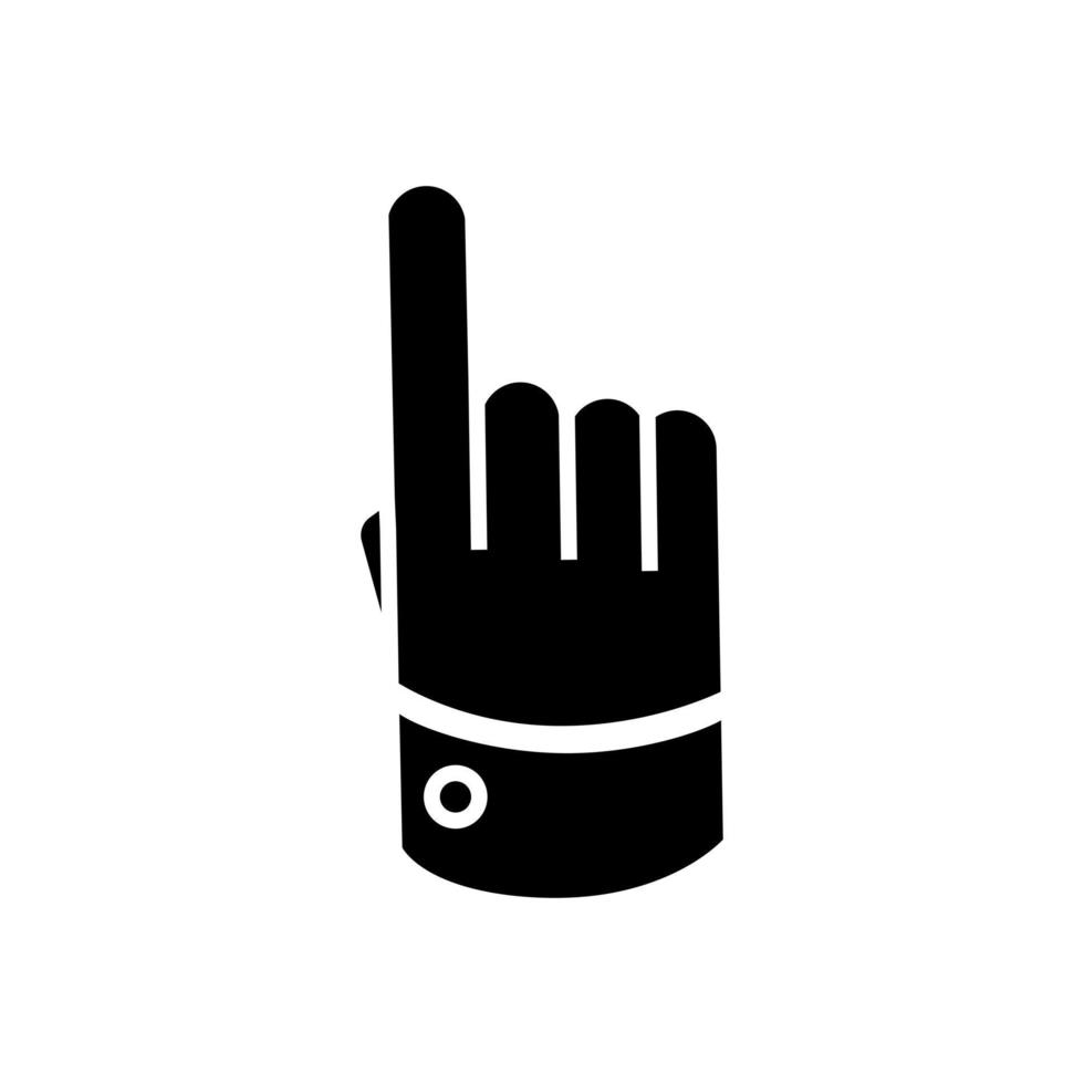 icona del glifo con l'indice. mano con il simbolo del dito puntato. vettore
