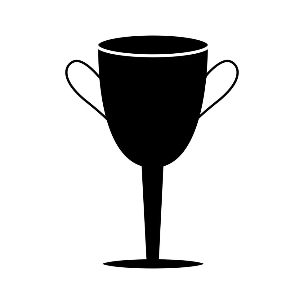 simbolo del vincitore del campionato glifo. icona della coppa del vincitore. pulsante trofeo. vettore