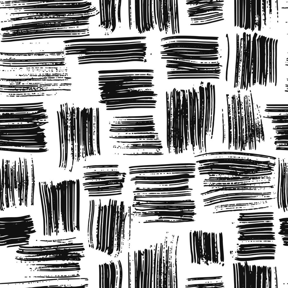 scarabocchio disegnato a mano senza cuciture. carta da parati in bianco e nero della linea del grunge. sfondo del tratto di pennello. vettore