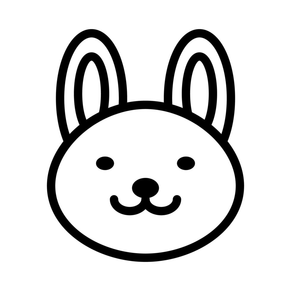 l'icona del coniglio è un'icona di animali molto carina con uno stile minimalista ma straordinario, molto adatta per il design di applicazioni e altri progetti grafici. è adatto anche per disegni a tema bambini. vettore