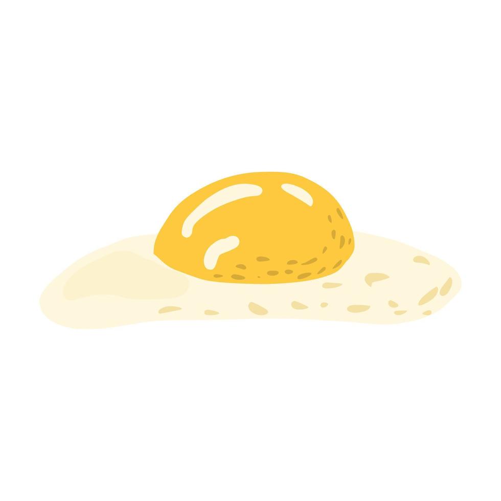 uovo fritto convesso isolato su sfondo bianco. pasto sano in doodle. vettore