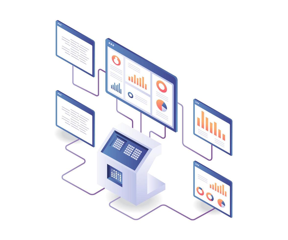 pulsante di monitoraggio dell'analisi della sicurezza dei dati del server vettore