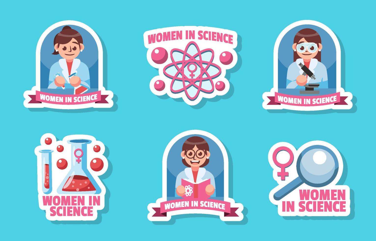 adesivo per la giornata internazionale della donna nella scienza vettore