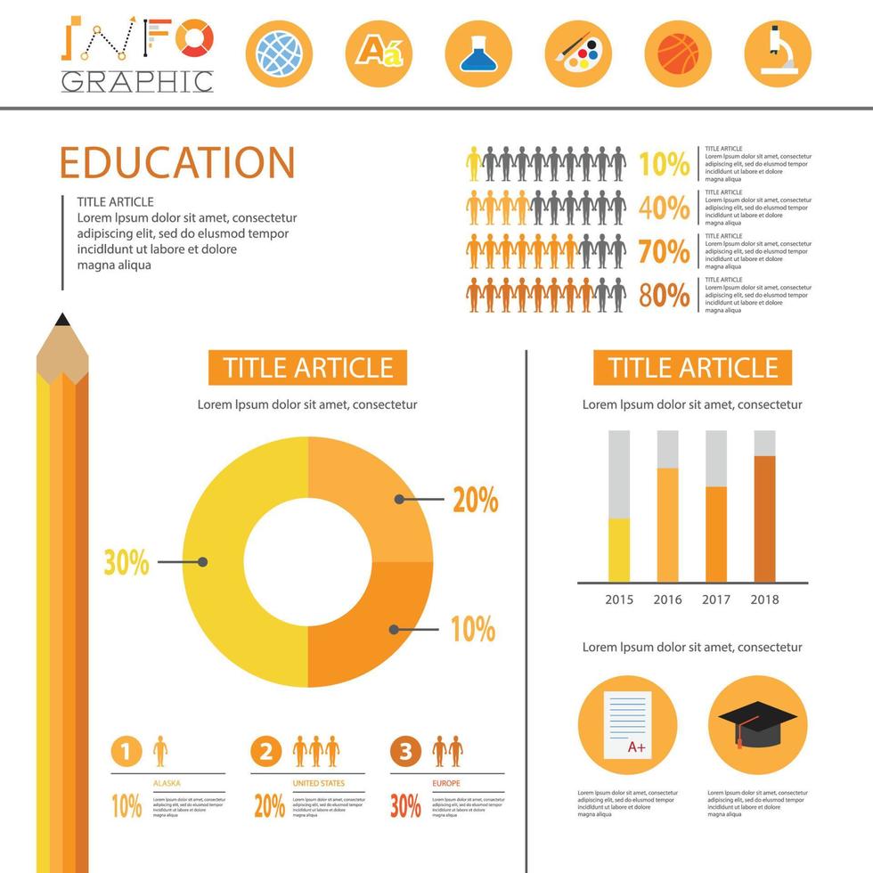grafici educativi e accademici infografici vettore