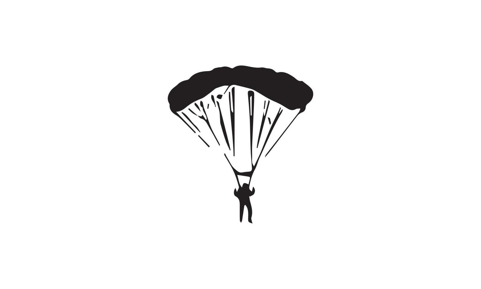 disegno di illustrazione vettoriale paracadutismo in bianco e nero