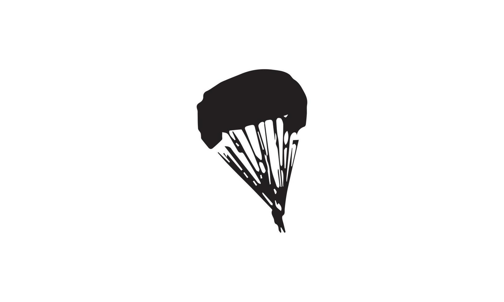 disegno di illustrazione vettoriale paracadutismo in bianco e nero