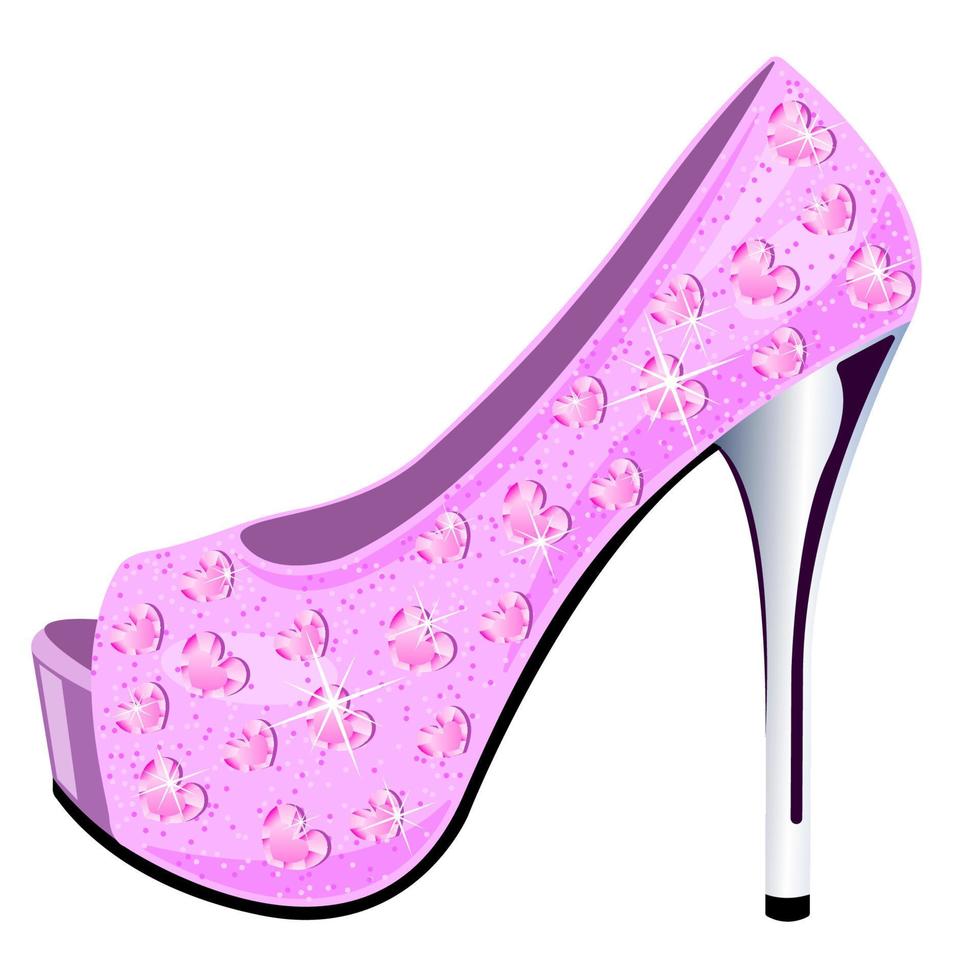 rosa donna scarpe tacchi alti realistico isolato sfondo bianco vettore