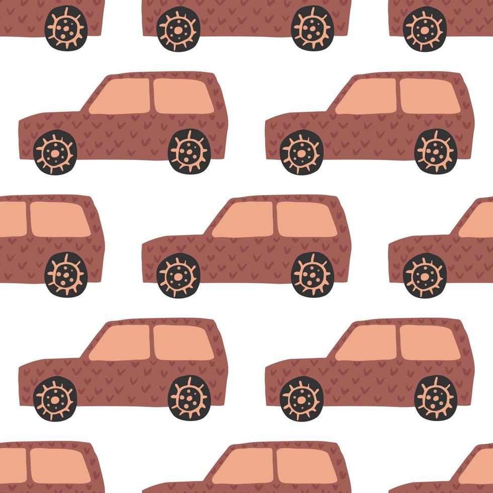 modello senza cuciture suv. doodle illustrazione vettoriale di automobili.