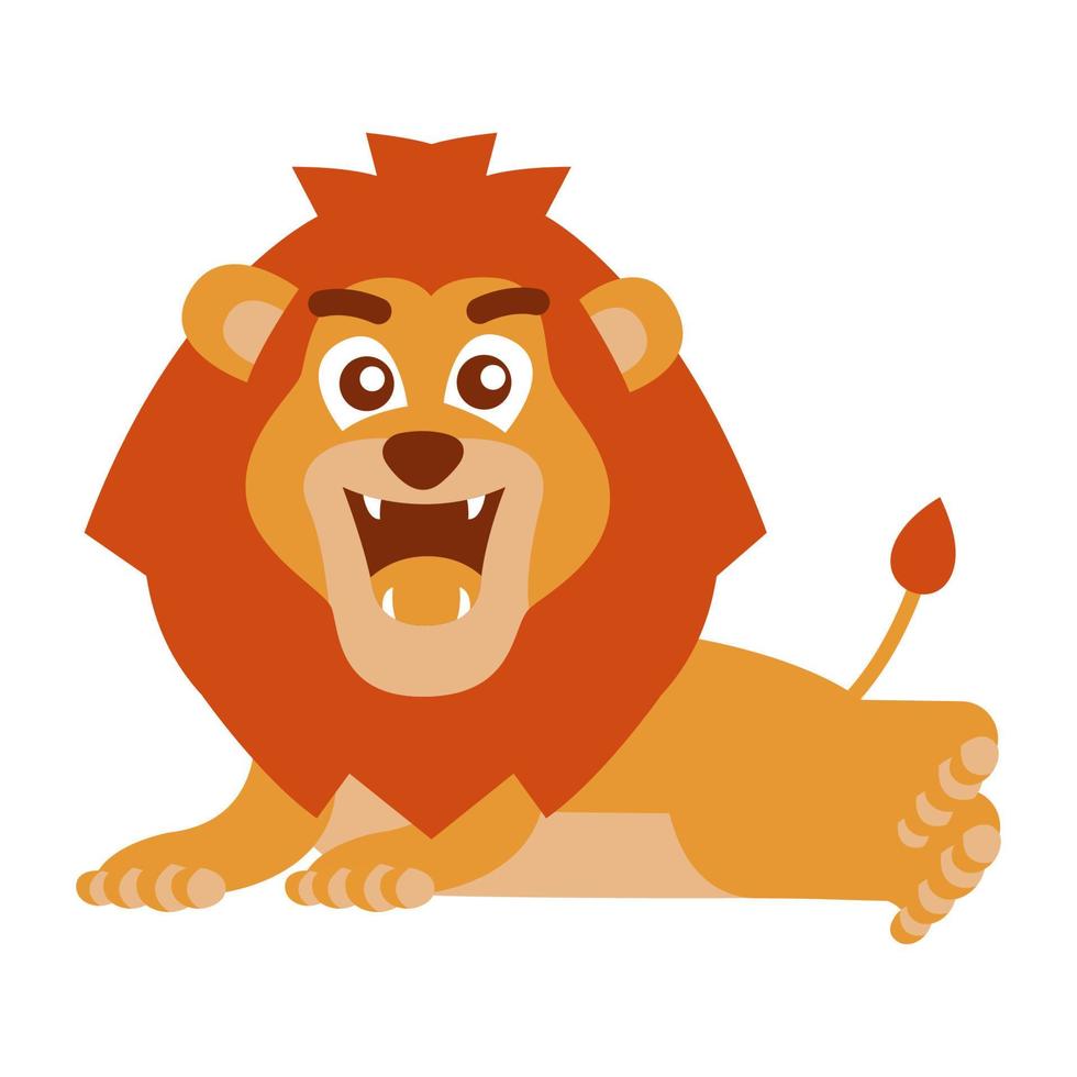 clip art di leone con design cartoon vettore
