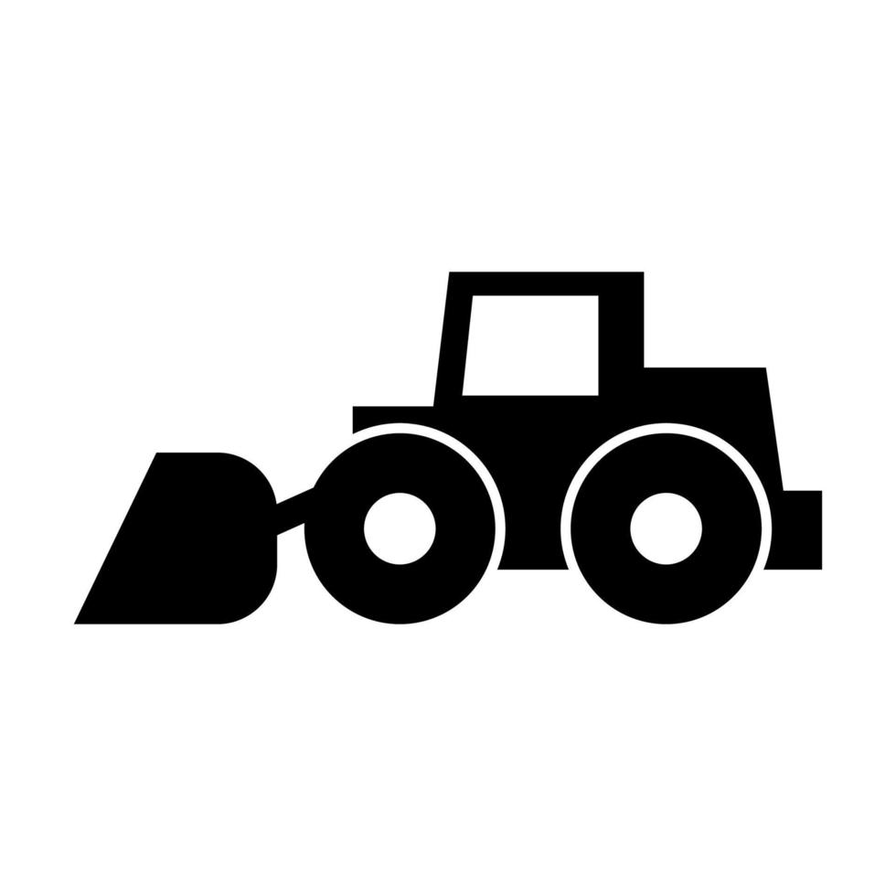 icona di trasporto silhouette del caricatore frontale vettore