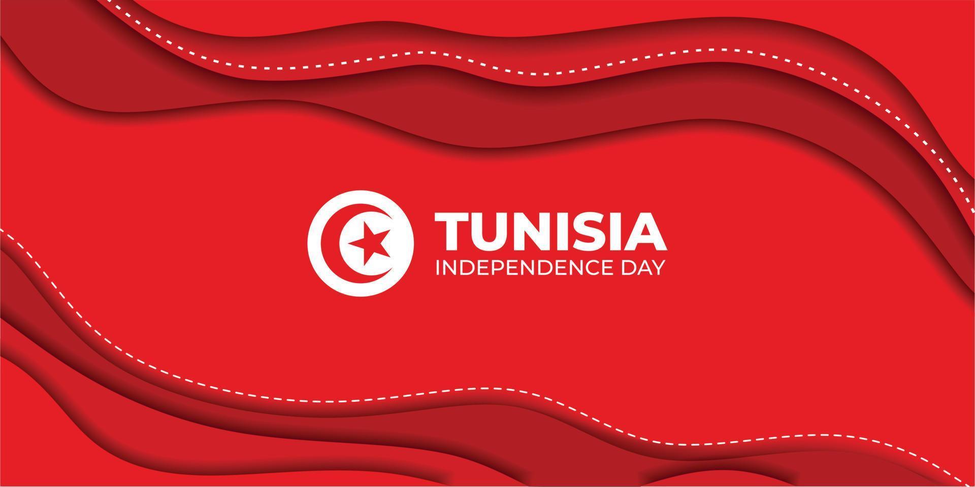 illustrazione vettoriale del giorno dell'indipendenza della tunisia. sfondo astratto rosso.