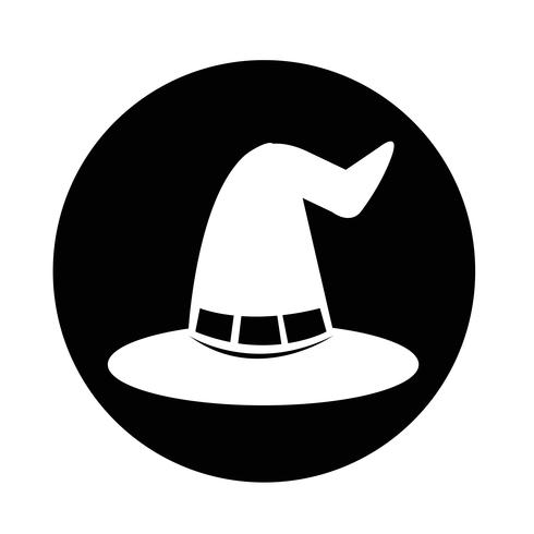 icona di cappello strega di halloween vettore