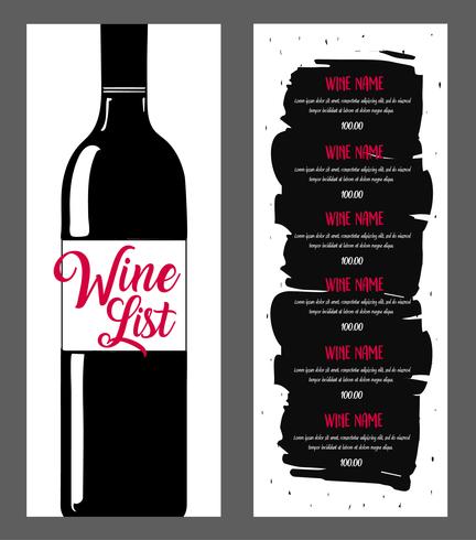 Design della lista dei vini vettore