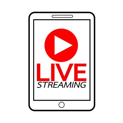 Disegno di vettore del segno online di Live Streaming