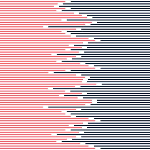 Le linee a strisce astratte modellano blu scuro e rosa su progettazione minima di struttura bianca del fondo. vettore