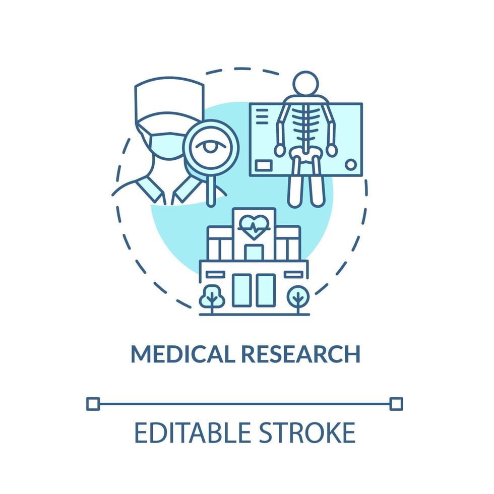 icona blu del concetto di ricerca medica. servizi di artrite clinica astratta idea linea sottile illustrazione. visita medica e visita medica. diagnosi. disegno a colori di contorno isolato vettoriale. tratto modificabile vettore