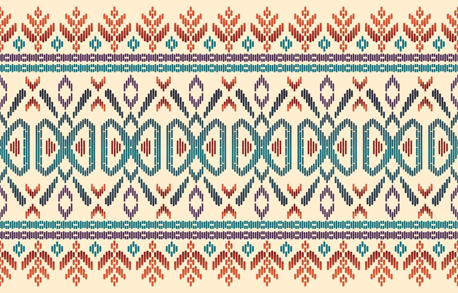 sfondo etnico astratto. senza cuciture in tribale, ricamo popolare, tessuto ikat nativo. stampa di ornamenti d'arte geometrica azteca. design per moquette, carta da parati, abbigliamento, avvolgimento, tessile, tessuto, decorativo vettore