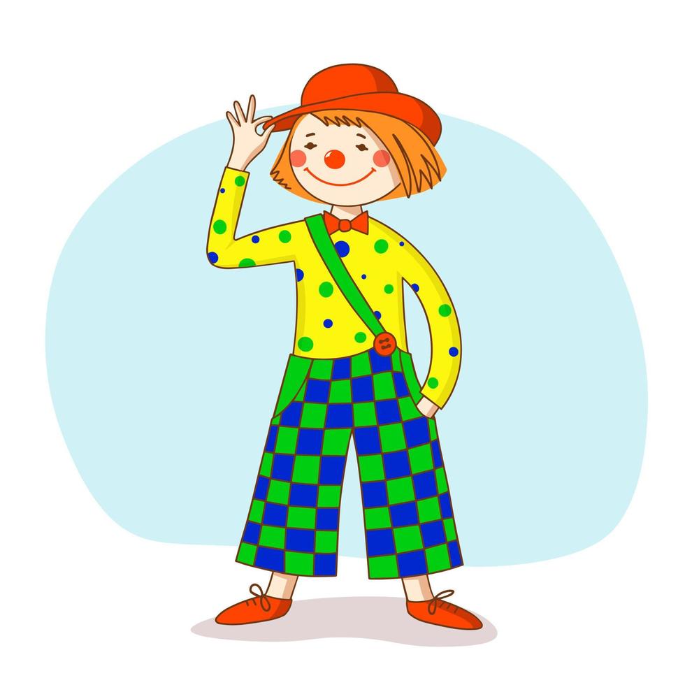 circo clown personaggio dei cartoni animati illustrazione vettoriale su sfondo bianco