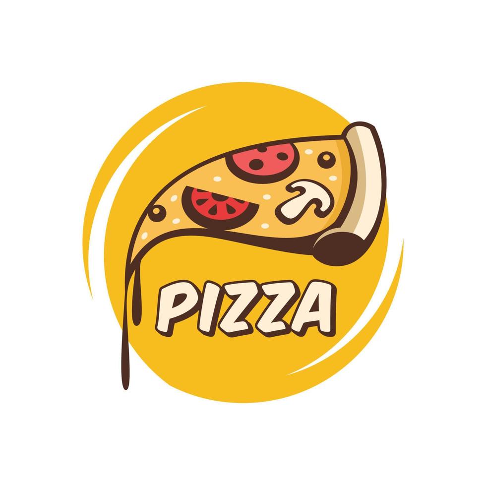 illustrazione vettoriale di pizza. logo della pizza italiana. in stile cartone animato.