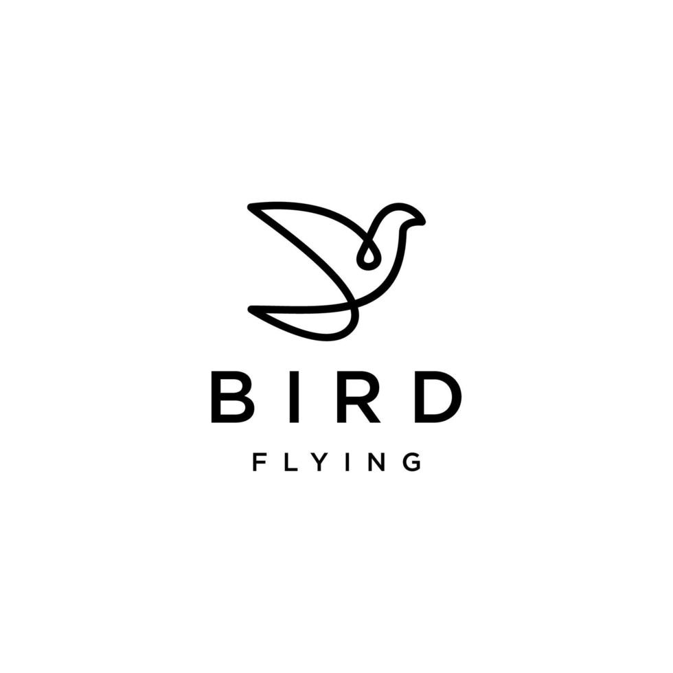 vettore piatto del modello di progettazione dell'icona del logo dell'uccello