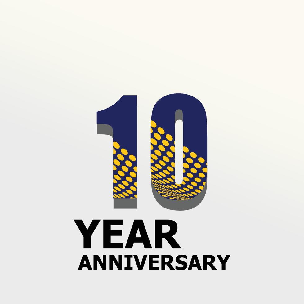 10 anni anniversario logo modello vettoriale design illustrazione elegante