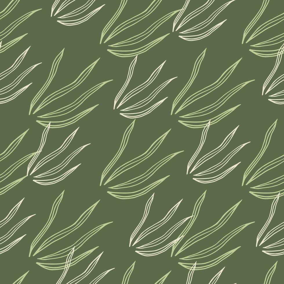 reticolo senza giunte di erbe di doodle geometrico. carta da parati botanica della natura. vettore