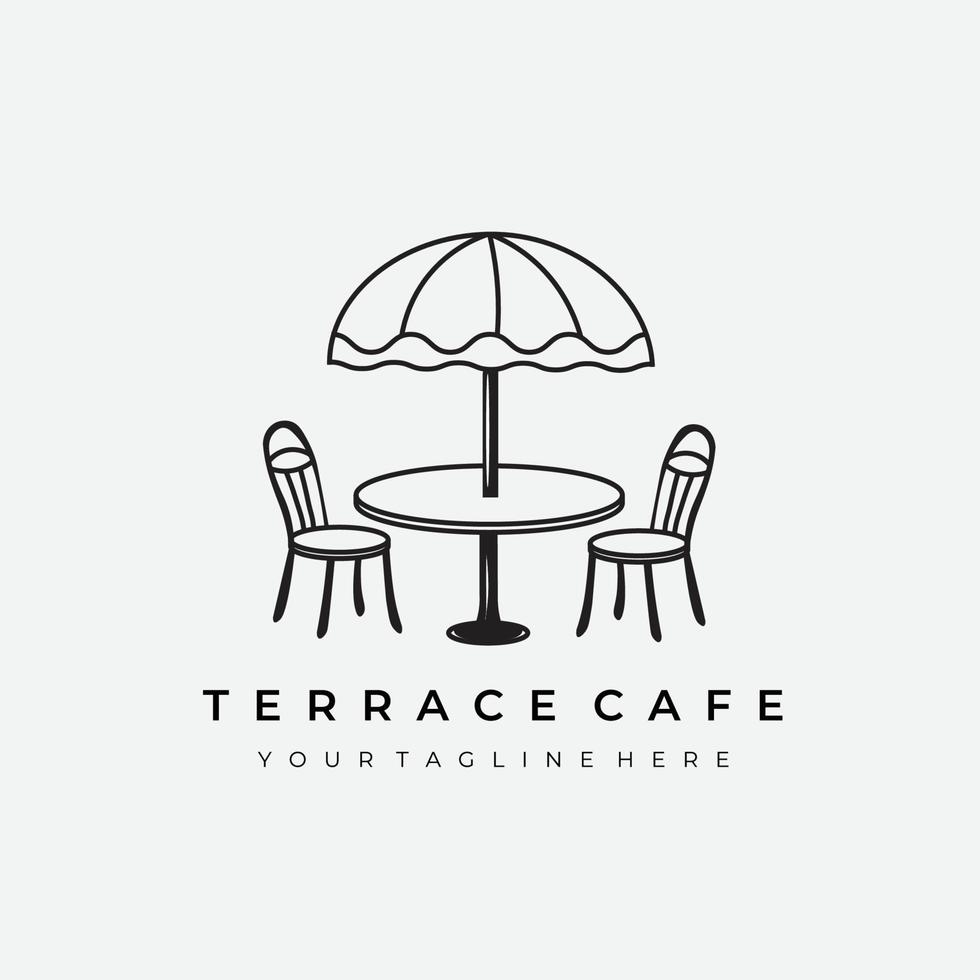 Terrace Cafe logo linea arte illustrazione vettoriale design creativo natura minimalista monolinea contorno lineare semplice moderno
