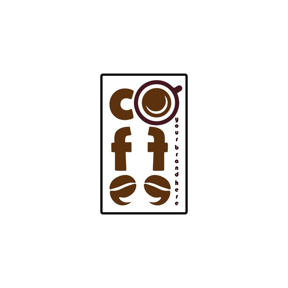 caffè caffè logo design illustrazione grafica vettoriale premium caffè espresso cappuccino monoline semplice linea d'arte