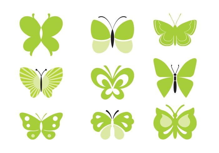 Pacchetto di farfalle verdi vettore