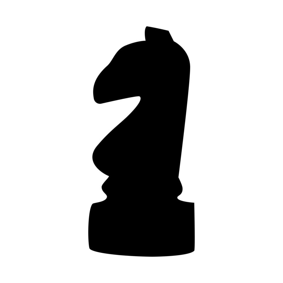 pezzo del cavaliere nel simbolo del gioco di scacchi in stile piatto. mossa del cavaliere isolata su sfondo bianco. vettore
