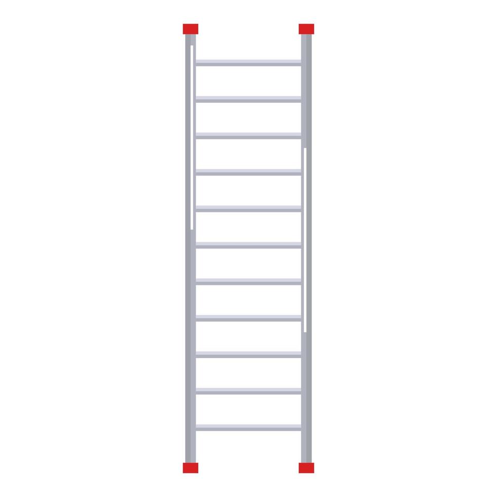 scala di metallo in design piatto su sfondo bianco. icona della scala a pioli. vettore