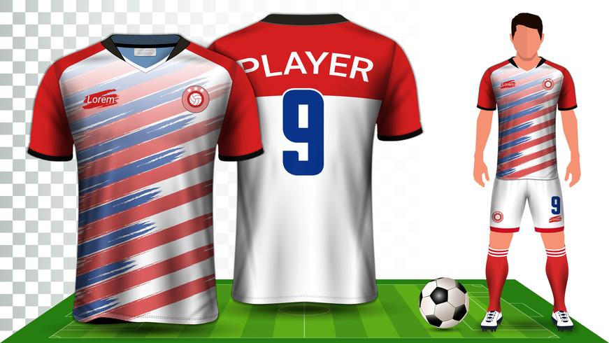 Modello di mockup di presentazione di Soccer Jersey e Football Kit. vettore