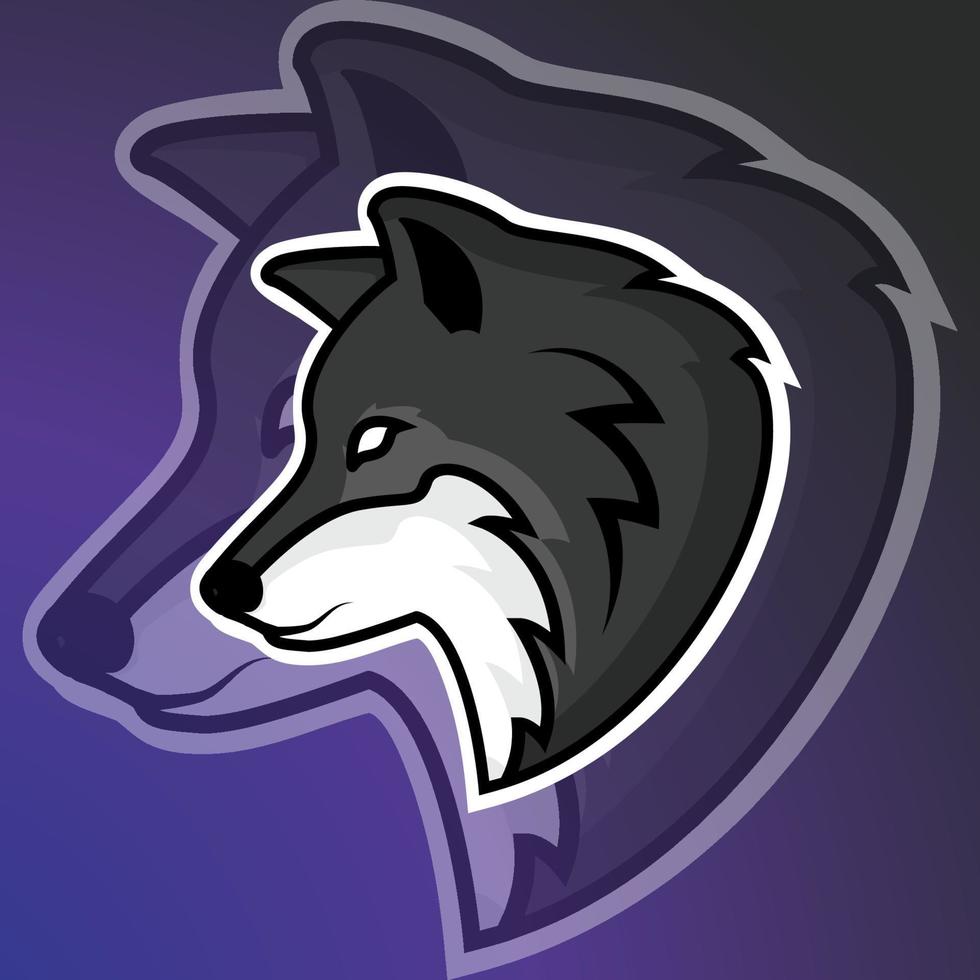 logo emblema del lupo. modello di logo di gioco e-sport. vettore