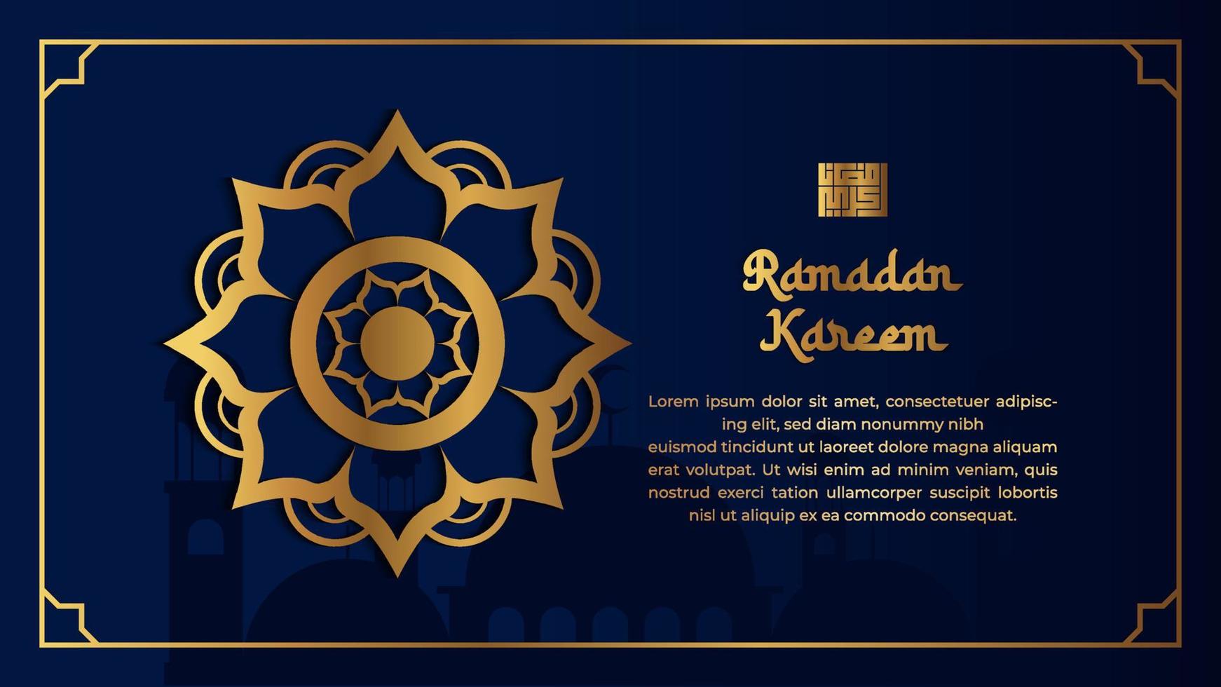 vettore ramadan con mandala in stile di lusso