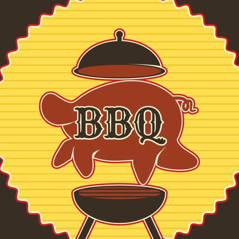 poster retro barbecue vettore