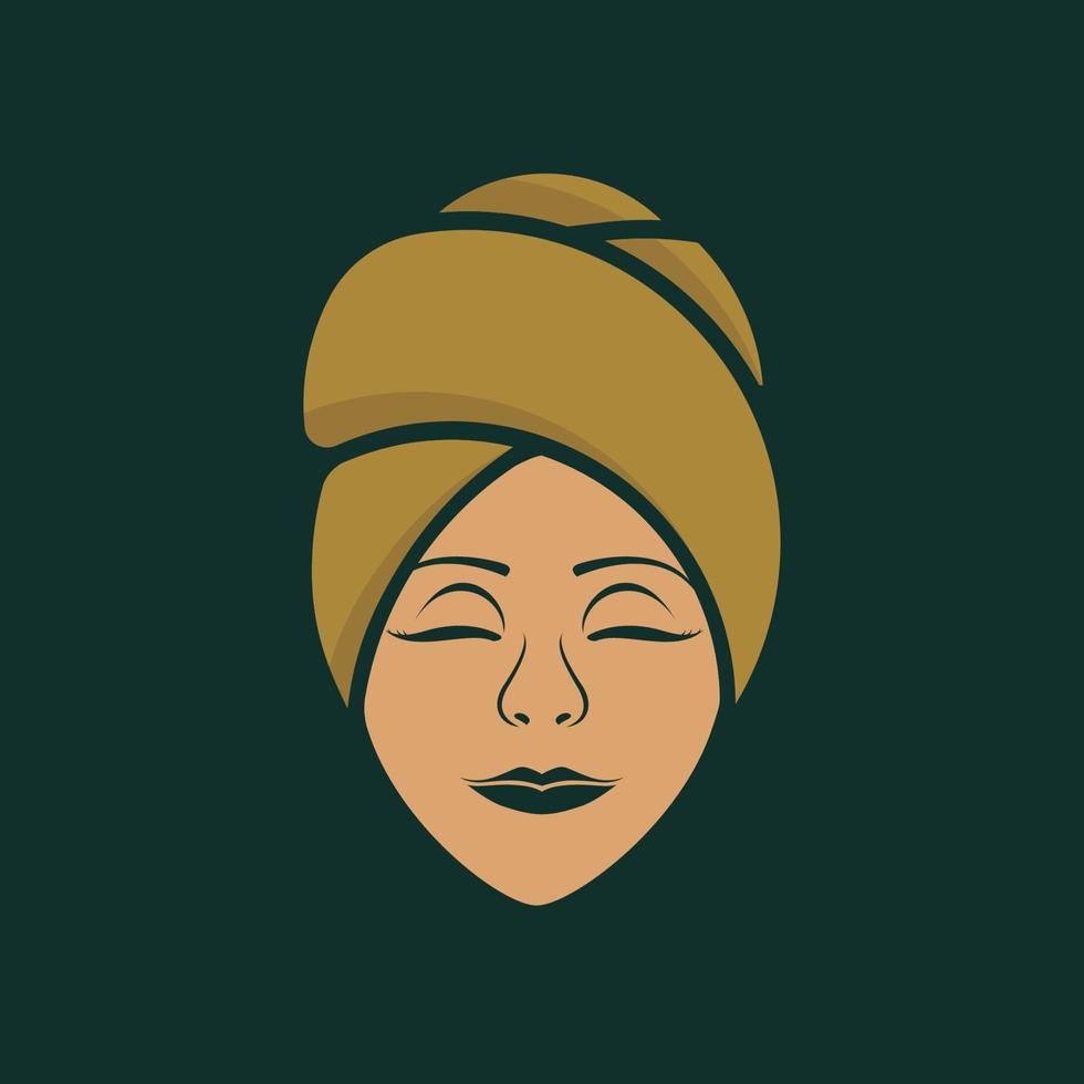 illustrazione del logo del volto di una donna, adatto a marchi con tema bellezza, saloni, prodotti di bellezza, ecc vettore