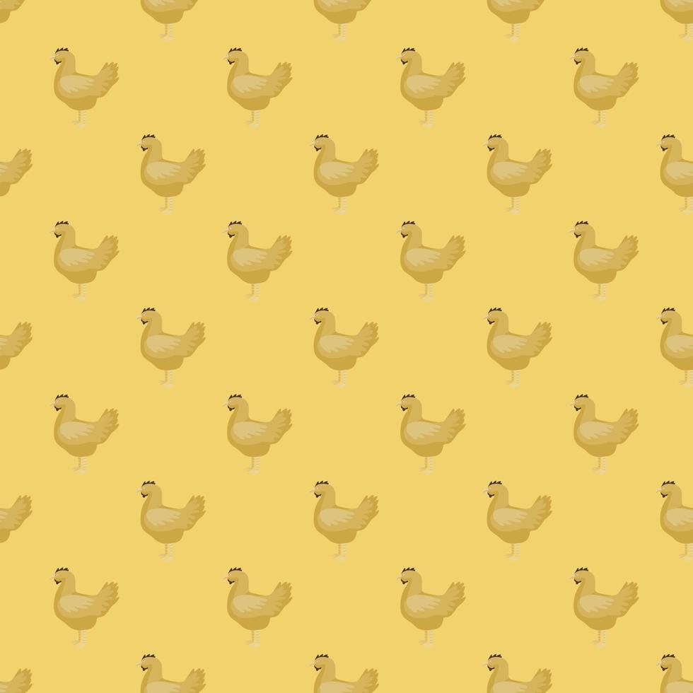 modello senza cuciture di gallina. animali domestici su sfondo colorato. illustrazione vettoriale per il tessile.