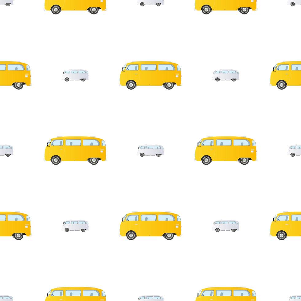 modello senza cuciture dell'icona del bus. autobus giallo. illustrazione vettoriale. vettore