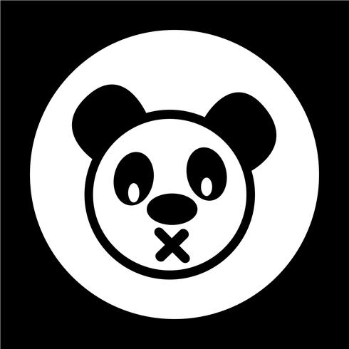 Icona di panda carino vettore