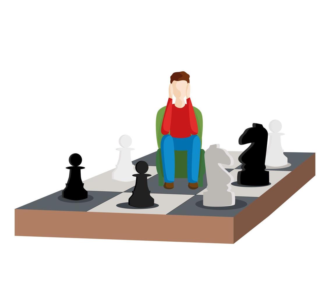 problema di scelta. fare una mossa agli scacchi. illustrazione vettoriale
