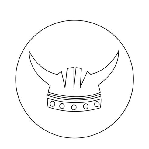 Icona del casco vichingo vettore