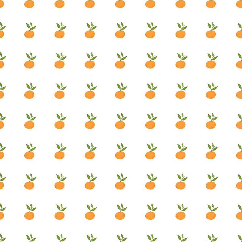 senza cuciture stagionale con piccolo ornamento di mandarino arancione. forme di agrumi isolate. stile semplice. vettore
