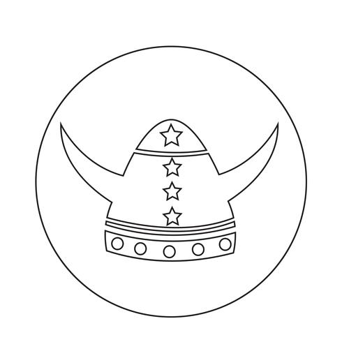 Icona del casco vichingo vettore