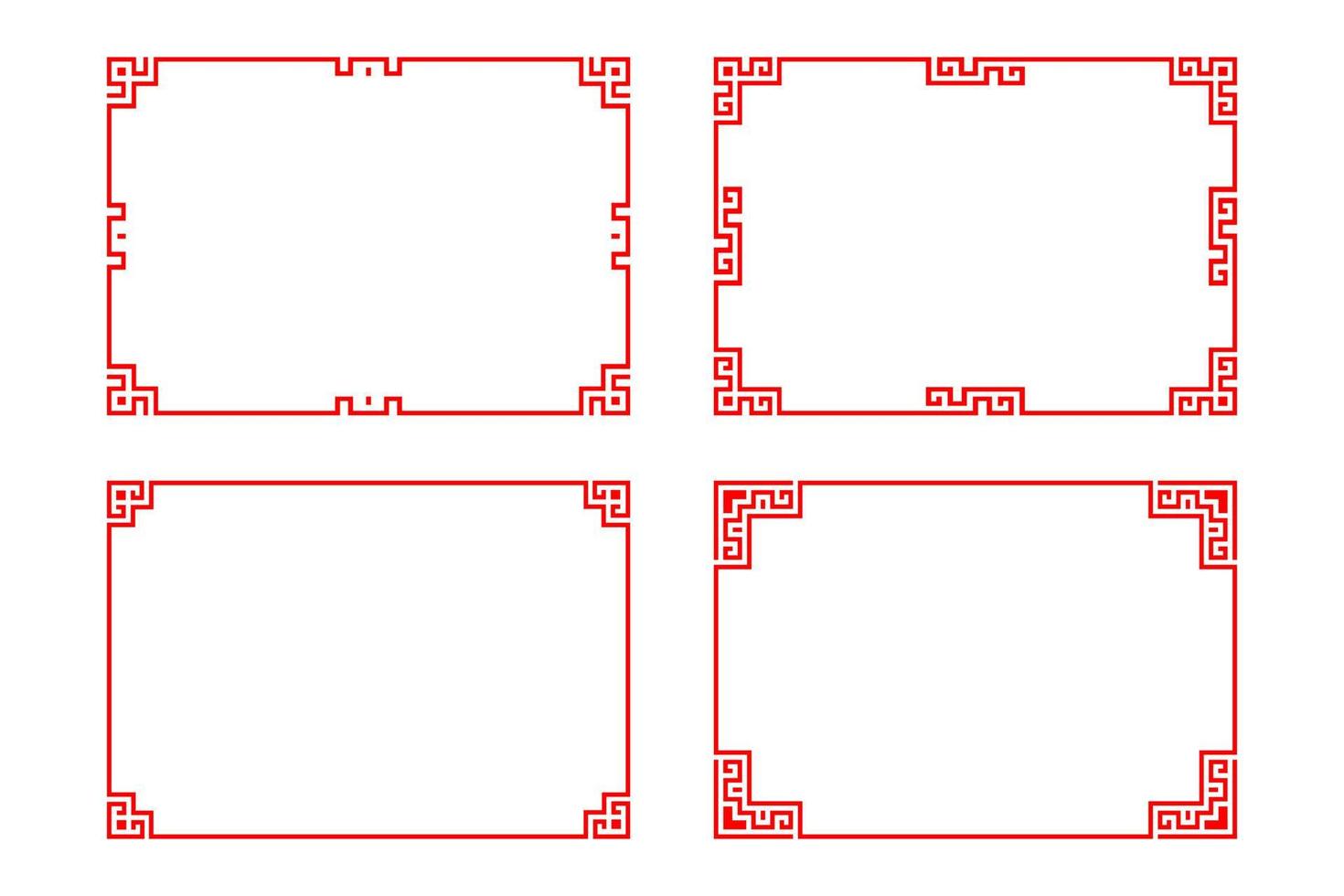 disegno vettoriale cornice rettangolo rosso cinese.